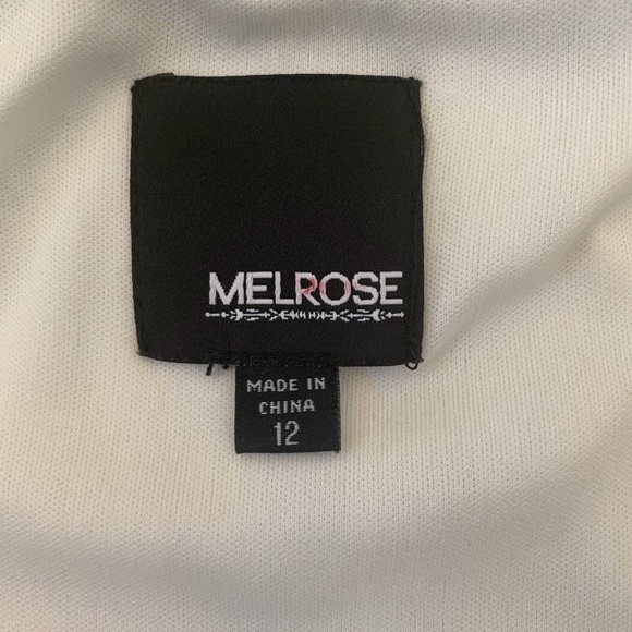 Melrose White Black Lace Cap Sleeve Dress Sz 12 - Picture 4 of 7